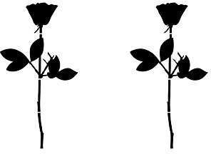 GreenIT Rose 6cm Auto Fenster Spiegel Aufkleber Tattoo die Cut Vinyl Selbstklebende Deko Folie Depeche Mode (2 Stück schwarz)