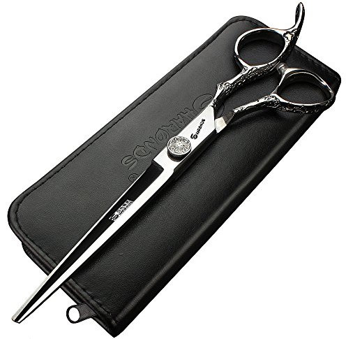 7-Zoll professionelle Friseurschere, Friseur Rose Muster, Friseur Schere, Styling Werkzeuge, japanische Edelstahl Haarschneider(7-Zoll-Schneideschere-E)