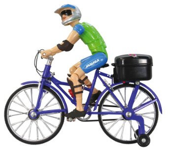 JAMARA 402090 - Fahrrad mit Sound - Beweglicher Kopf, realistische Tretbewegung, Musik, Licht
