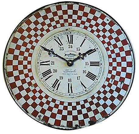 Roger Lascelles Clocks Wall Clock, Red/White, Medium