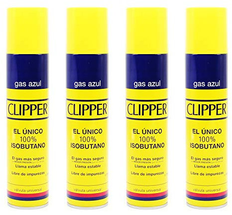 4 botellas Gas Clipper 300 ml. cada una.