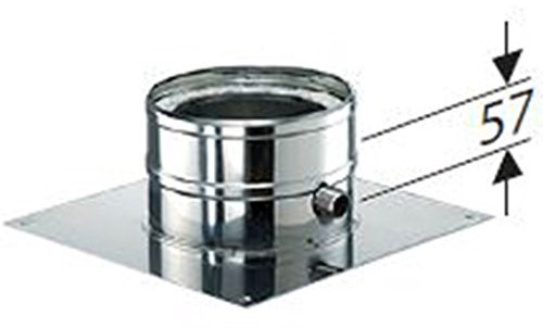 Ø 180 mm Schiedel ICS Grundplatte für Bodenmontage, Ablauf seitlich
