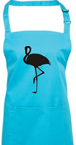 ShirtInStyle Kochschürze Latzschürze lustige Tiere Flamingo Zoo Wildniss, Farbe Türkis