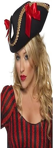 Smiffys Fever Kollektion, Piraten-Hut, Schwarz Halloween