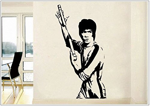 Deco-idea Wandtattoo wandaufkleber wandsticker Photo Porträt Bruce Lee Kongfu Drache wph036(Printed Sticker,ca.15 x 6cm)