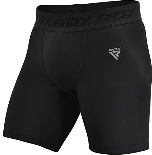 RDX Compression Shorts Men - Ultra-Tight Stretchable Baselayer for Athletic Sports, Adult & Kids Spandex Activewear Underwear, MMA Kick Boxing Gym Workout Running BJJ Muay Thai Weight Training Cycling