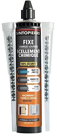 SINTO Scellement Chimique Charges Lourdes - 300 ml - Fixer et Sceller des Charges Lourdes - Matériaux Creux et Pleins - Simple d'Utilisation