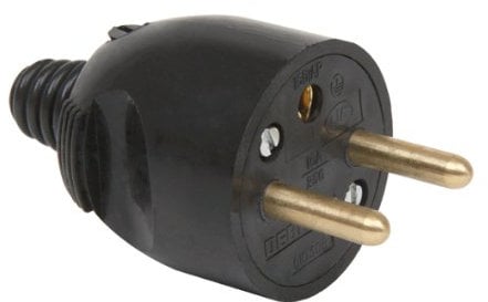 Prise electrique male | Fiche electrique | Prise male | Prise male 220 V | Fiche male | Fiche electrique male | Fiche Male 2P+T 16A Noir Sortie Droite à Coiffe Vrac | 713530