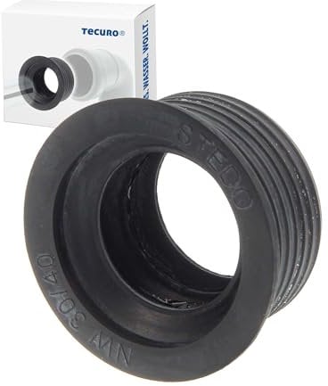 tecuro Siphon-Gummimanschette für Abflussrohr Außen Ø 40 mm x Innen Ø 30-32 mm, passt zu LKA- bzw Rotstrich und HT-Programm