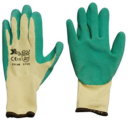 Xclou Universalhandschuhe, atmungsaktive Gartenhandschuhe in Größe 7 (S), gummibeschichtetes Gartenzubehör für Gartenarbeit, Gartenbedarf für Sicherheit, ca. 24 x 9,5 x 1 cm, grün