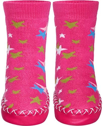 Playshoes Pantofole da Cottage Unisex - Bambini e ragazzi, Rosa (Stelle Rosa), 27/30 EU