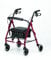 DAYS Lightweight Folding Rollator Walker – Mobility Aids, Adjustable Walking Frame with Padded Seat, Lockable Brakes, Ergonomic Handles, Walking Aid, Portable Walker for Elderly, X-Small – Ruby Red
