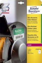 L7915-10 Ultra-Resistente Folien-Etiketten, 99,1 x 139 mm, 10 Blatt, 40 Etiketten, weiá