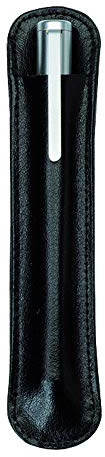 Alassio 2606 - Schreibgeräteetui für einen Stift, Etui aus echtem Leder, Stiftetui in schwarz, Lederetui ca. 15,5 x 3 x 1 cm