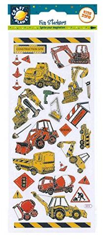 Craft Planet CPT 6561050 Baufahrzeuge Stickers, Multi, Einheitsgröße