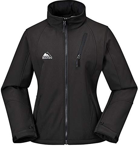 Cox Swain Titanium 3-Lagen Damen Softshell Jacke Forest - 10.000mm Wassersäule 2.000mm atmungsaktiv, Colour: Black, Size: L