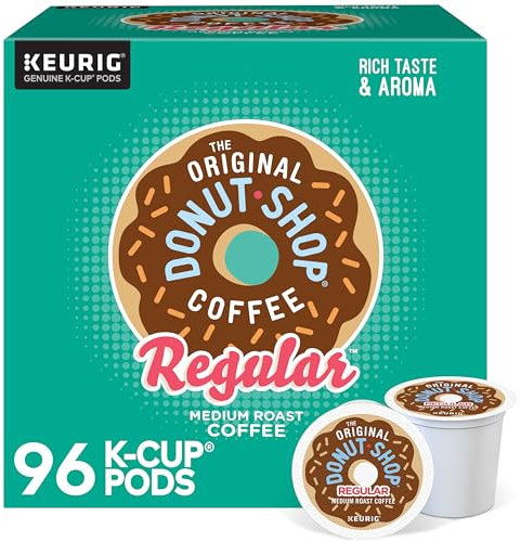 The Original Donut Shop Regular, Single-Serve Keurig K-Cup Pods, Medium Roast Coffee Pods, 96 Count