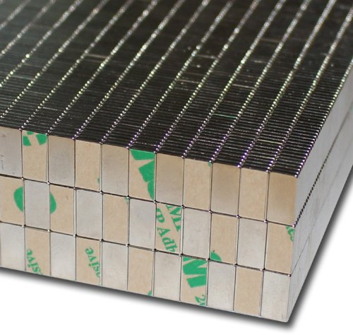 10 NEODYM Magnete selbstklebend NdFeB N45 10x5x1 mm - 700 g