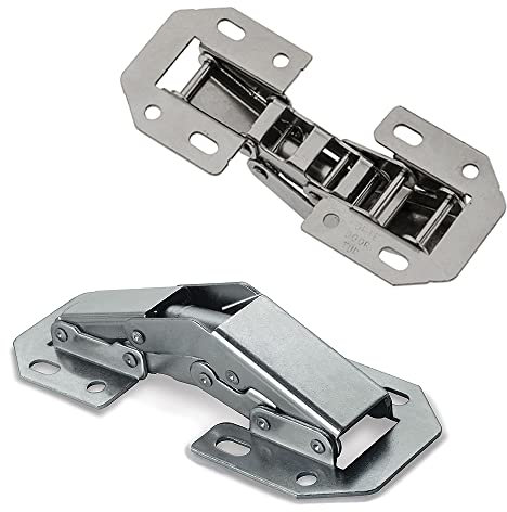 Mprofi MT® 10 Stk Aufschraubscharnier - Schrankscharnier mit Feder Öffnungswinkel 90° - Scharniere für Schranktüren - Vernickelt Möbelscharniere - Tiefenverstellbar Schranktür Scharnier - P/90/10