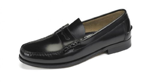 Loake Princeton Leather Moccasin Shoes 8.5 Black Leather