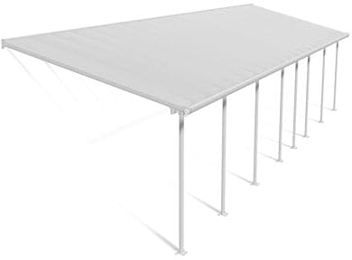 Canopia by Palram Terrassenüberdachung Alu Feria 3X12.20 Polycarbonat Hohlkammerplatten Pergola 1220 x 300 cm Weiss zur Überdachung ihrer Terrasse