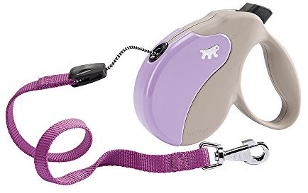 Ferplast Retractable Dog Lead Extendable Dog Leash AMIGO Cord S, Retractable Cord, 5 m, Max 15 kg, Lilac
