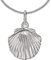 CLEVER SCHMUCK Set Silberner Anhänger kleine Muschel 13 mm glänzend mit Kette Panzer 50 cm STERLING SILBER 925