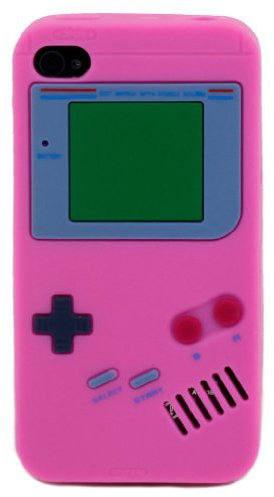 GAMEBOY AUFDRUCK SILIKON SKIN CASE SCHUTZHÜLLE FÜR IPHONE 4 / IPHONE 4G IN ROSA (PINK)