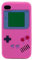 GAMEBOY AUFDRUCK SILIKON SKIN CASE SCHUTZHÜLLE FÜR IPHONE 4 / IPHONE 4G IN ROSA (PINK)
