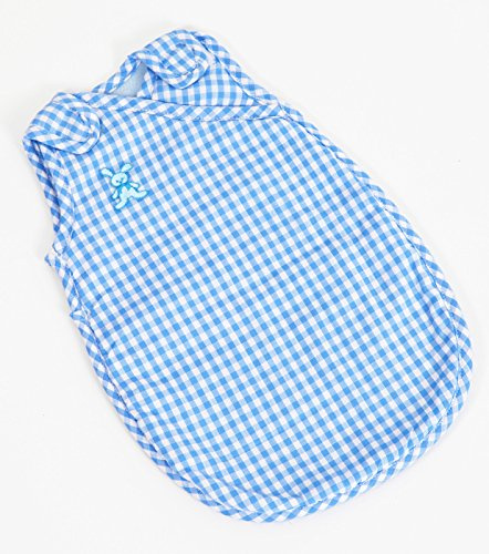 FRILLY LILY Blue Gingham Sleep Sac for Dolls 18-20 inches[ 43-50 cm] Such as 46 and 43 cm Baby Annabell and Baby Alexander Chou Chou, Corolle Classiques 46 cm