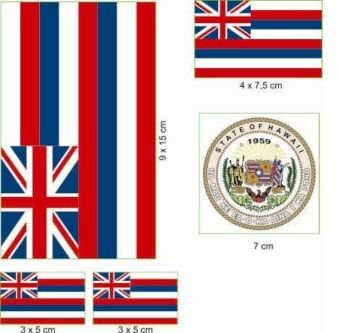 U24 Aufkleberbogen Hawaii Aufkleber Set Flagge Fahne