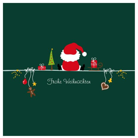 5er Pack Geschenkkarten Frohe Weihnachten Weihnachtsmann Weihnachtskarten ohne Umschläge Geschenkanhänger Anhänger Anhängerkarte Klappkarte