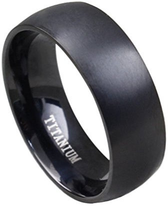 HIJONES Schmuck Herren Europäisch Stil Schwarz Titan Ring Größe 62 (19.7)