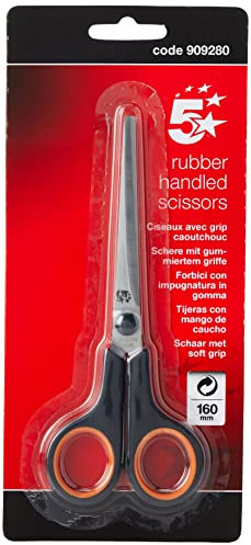 5 Star Scissors with Rubber Handles 160mm Ref 909280