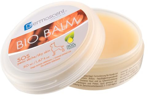 Dermoscent | Bio Balm | Hundepfotenbalsam | Bio-Feuchtigkeitscreme für Pfotenballen, Nase und Ellbogen | Linderung bei juckender Hundehaut | Beruhigt empfindliche Pfoten | 50ml