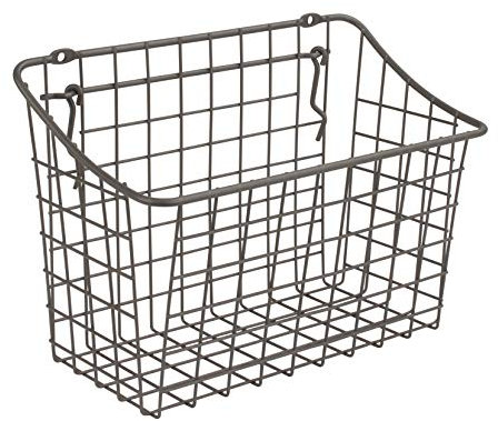 Spectrum Diversified 25,4 x 12,7 x 17,8 cm Stecktafel und Wandmontagekorb Montagekorb, Stahl, Industrial Grey, 10 L W