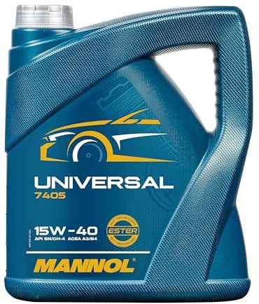 MANNOL Universal 15W-40 API SG/CD Motorenöl, 4 Liter MN7405-4 Gelbbraun
