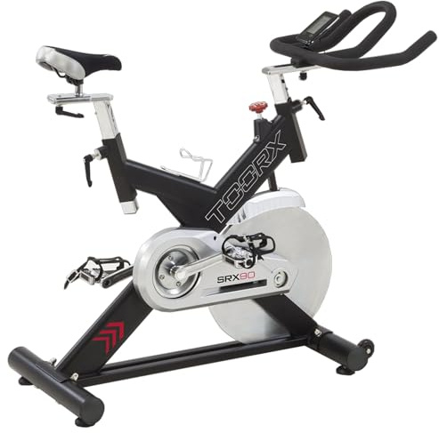Toorx Bicicletta Statica srx-90 con Cardiofrequenzimetro, Volano da 24 kg, Cinghia e Freni Tampone, Sedile e Manubrio Regolabili, Display LCD