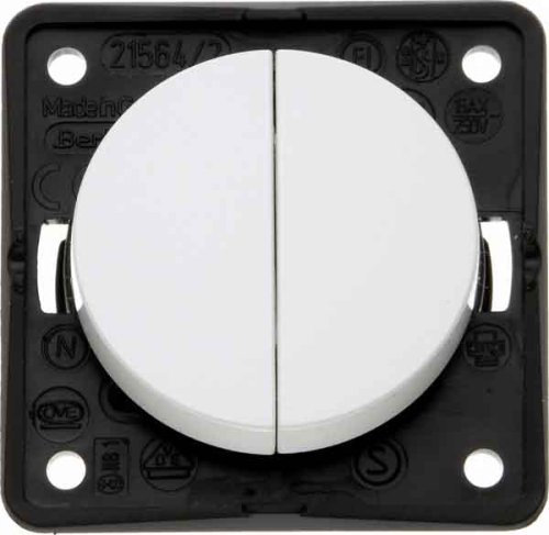 Hager iNTEGRO – Poussoir double avec Terminal Comun Blanc polaire