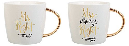 Slant Set of 2 Ceramic Coffee Mugs - Mr. Right & Mrs. Always Right by Slant