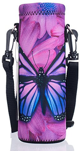 AUPET Water Bottle Carrier, Insulated Neoprene Water Bottle Holder Bag Case Pouch Cover 1.2 L/40 oz, Adjustable Shoulder Strap, Great for Stainless Steel and Plastic Bottles, Sports and Energy Drinks