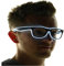 ERGEOB® Coole selbstleuchtende EL Wire Brille mit Batteriebetrieb und Modusänderung in Weiß - DIE PARTYBRILLE Ideal für Fasching, Karneval, Festivals, Halloween, Raves, Clubbesuche,...