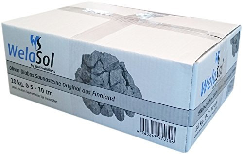 WelaSol® Saunasteine 20kg Olivin Diabas Prime