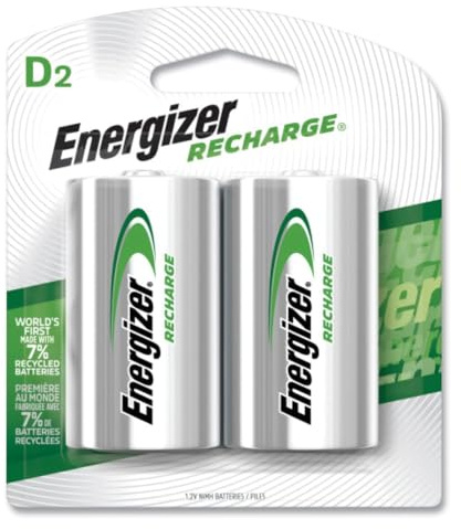 Energizer Recharge Universal D Rechargeable Batteries, 2-Count (Pack of 2)