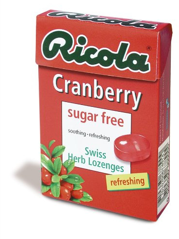 Ricola Cranberry Bonbons ohne Zucker, 4er Pack (4 x 50 g)