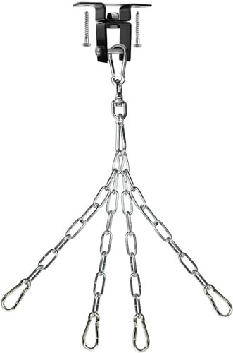 Yes4All SNGY Punching Bag Hangers, Black - silver, Ceiling Hook Suspension for Punching bag, Yoga, Chair, Boxing Bag, MMA, Mua Thai Indoor and outdoor Gym