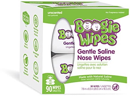 Boogie Wipes Saline Nose Wipe Unscented 90 Count