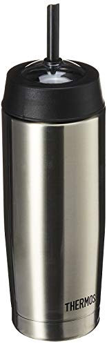 Thermos Gobelet isotherme avec paille 16 Ounce acier inoxydable