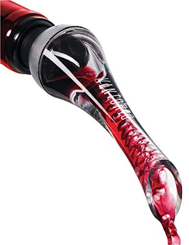 Vintorio Wine Aerator Pourer - Instant Aerating Spout and Portable Decanter with Travel Case (Silver)