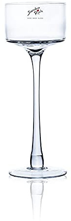 Sandra Rich 6er Set Kerzenhalter, Teelichthalter auf Fuß Glas H. 25cm D. 9cm